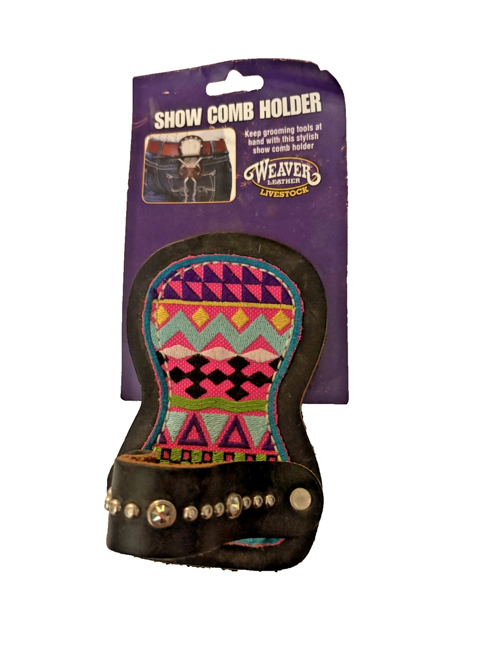 Weaver Leather Livestock Show Comb Holder Pink Aztec
